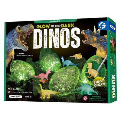 Gamerside Dino Eggs Dig Kit, 12 Glow in The Dark Dinosaur Eggs Dig Kit Excavation Set, Dinosaur Toys for Kids 6-8 8-12, Educational STEM Archaeology Science Kits - Easter Gift for Boys Girls