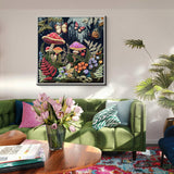 Mushroom Garden Puzzles for Adults 1000 Pieces, Forest Mushroom Butterfly Jigsaw Puzzles, Flowers Nature Plant Embroidery Puzzle as Home Decor PPuzzling