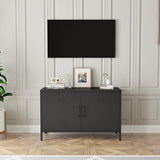 Elitehouse 2 Door Metal Accent Cabinet,Black Metal Storage Cabinet with Adjustable Shelf,2-Tier Office Cabinet,Multipurpose Metal Locker Storage Cabinet for Office Home,Music Studio Elitehouse