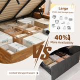 Zanmintaobo King Size Lift Up Storage Platform Bed Frame, Wood Bed Frame with Metal & Slats Support, Wooden Bed Frame Without Headboard, No Box Spring Needed, Easy Assembly, Rustic Brown Zanmintaobo