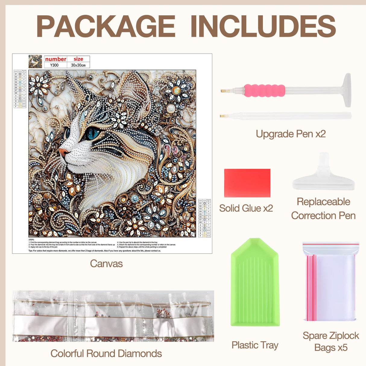 MEIYUDA Cat Diamond Painting Kits for Adults, 5D Flower Cat Special Shape Diamond Art Kits for Adult Beginners, DIY Diamond Art Crystal Rhinestones for Home Walls Decor 12x12inch MEIYUDA