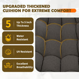 VONZOY Outdoor Rocking Chair, Indoor Papasan Chair, Oversized Egg Rocking Chair with Thick Cushion, Rattan Wicker Rocker Lounge Chair for Bedroom, Living Room, Patio, Garden, Porch (Dark Grey) VONZOY