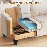 Furnimart 62" Loveseat Couch, Modern Love Seat Couches for Small Spaces, Beige Linen Sofa, Deep Seat Sofa for Living Room, Small 2 Seater Couch for Bedroom, Office Furnimart