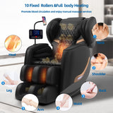 Massage Chair Full Body, Zero Gravity Massage Chair 2026 Recliner with 10 Fixed Rollers, 20 Auto Massage Modes, 8 Airbag, Waist and Back Heating, Bluetooth, Touch Screen Controller (Upgraded Black) LetvbRFxy