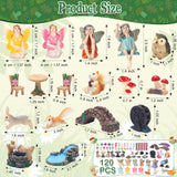 120 Pieces Garden Kit Accessories Garden Animals Miniatures Fairies Miniature Figurines Micro Landscape Ornaments DIY Kit for Outdoor Yard Lawn Unittype