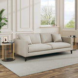 Side Table, Round End Table for Living Room, Bedroom, Black LED Nightstand with Twine Rope Design, Mid Century Modern Wood Accent Coffee Table, Antique Nightstand HUAHUU