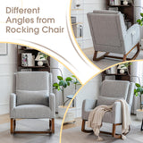 COCO DESIGN Rocking Chair Nursery Indoor with Thick Cushion, Modern Design for Living Room, Bedroom, Durable Wooden Frame with Soft Fabric, Comfortable for Reading, Gray COCO DESIGN