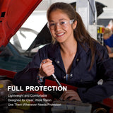 ProtectX 12 Pack Clear Anti Fog Safety Glasses, Protective Eyewear for Men Women, ANSI Z87.1 Impact Resistant Wrap-Around Lenses, Eye Protection for Work, Lab, Construction ProtectX