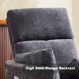 Recliner Swivel Glider Electric Rocking Chair with USB Port,Upholstered High Back Nursery Rocking Chair,Adult Power Recliner Chair with 2 Pillows for Living Room Bedroom(DRAK Grey, Power-Driven) choairy