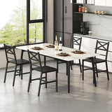 MAHANCRIS Dining Chair Set of 2, Rustic Wooden Kitchen Chairs with Backrest, Farmhouse Dining Chairs for Kitchen, Industrial Style Chair with Metal Frame, Easy Assembly, Black TBHB1001 MAHANCRIS