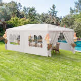 White Party Tent 10X20 Outdoor Canopy Tents for Parties Heavy Duty Waterproof Patio Gazebo Shelter with 6 Removable Sidewalls Wedding BBQ Events Tent for Birthday Holiday Backyard Garden Christmas susici