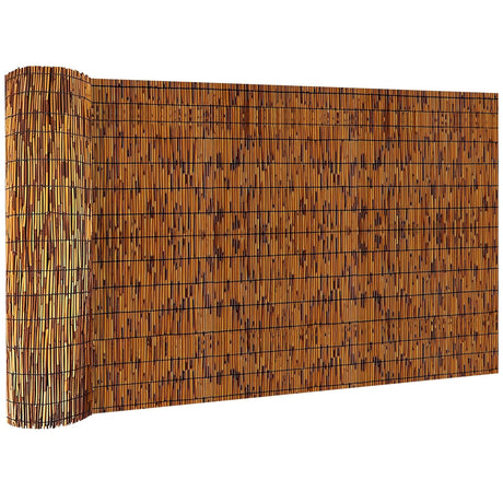 KOIUEYW Natural Reed Fencing Rolls, Decorative Bamboo Fencing 4ft High Roll Reed Screen Curtain, Natural Reed Bamboo Fencing for Outdoor Balcony Patio Garden Backyard (Light Russet) KOIUEYW