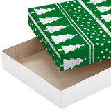 Hallmark Medium Christmas Gift Boxes with Lids (12 Shirt Boxes, 3 Designs: Lights, Trees, Red and Green Stripes) for Christmas, Holiday Parties, Hostess Gifts Hallmark