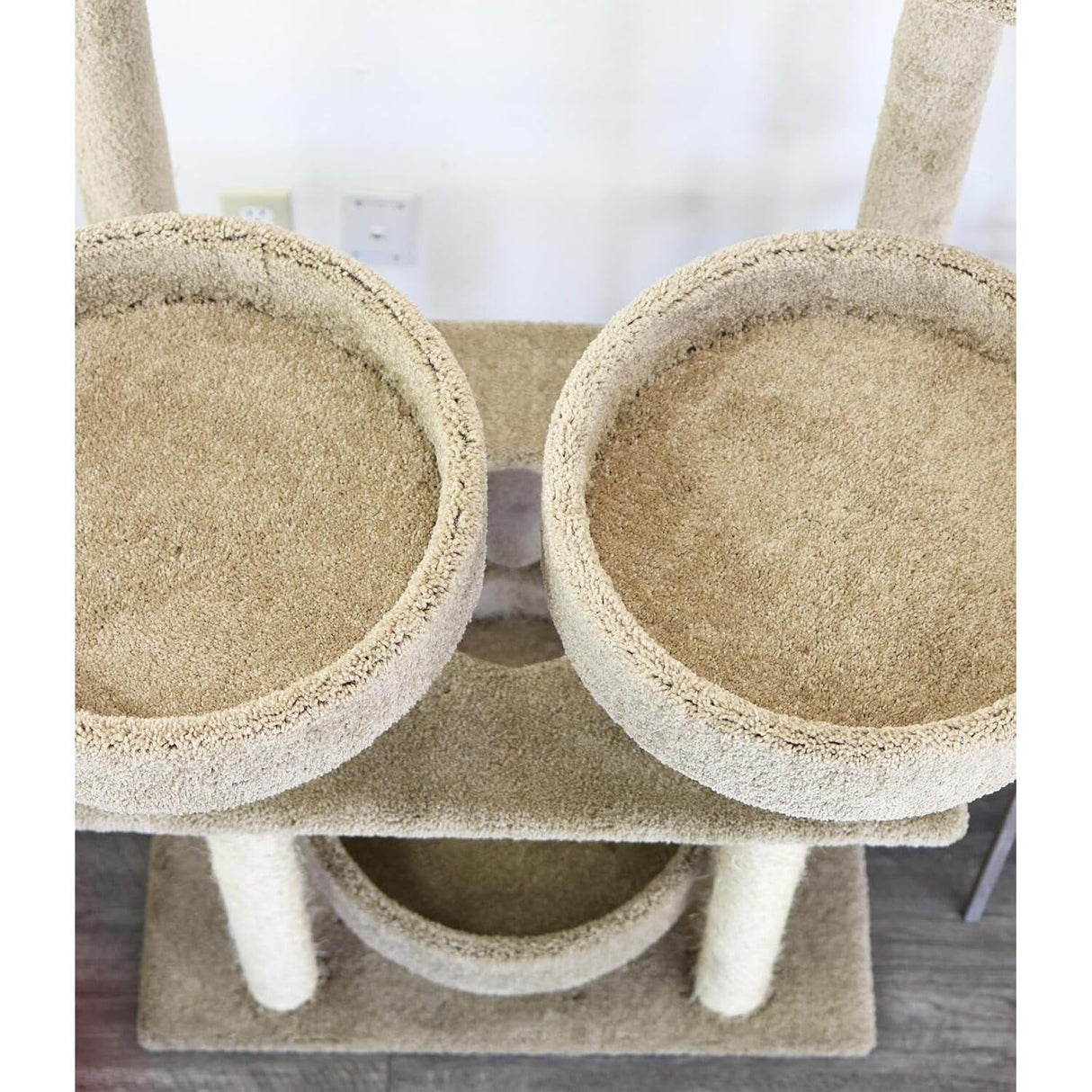 Maykoosh Southwestern Sanctuary Multi-Level Cat Cat Climbing Tower Cat Tree, Solid Wood and Carpet Construction, Modern Cat Tree with Scratch Post and Sturdy Base Brown/41 L x 31" W x 55" H Maykoosh
