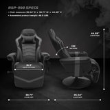 RESPAWN 900 Gaming Recliner - Video Games Console Recliner Chair, Computer Recliner, Adjustable Leg Rest and Recline, Recliner with Cupholder, Reclining Gaming Chair with Footrest - Gray RESPAWN