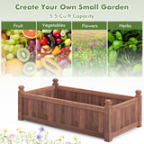HAPPYGRILL Wood Raised Garden Bed, 46” x 24” x 16” Rectangular Planter Container w/Drainage Holes for Growing Vegetables, Flowers, Herbs, Outdoor Planter Box Flower Box for Backyard Garden Lawn HAPPYGRILL