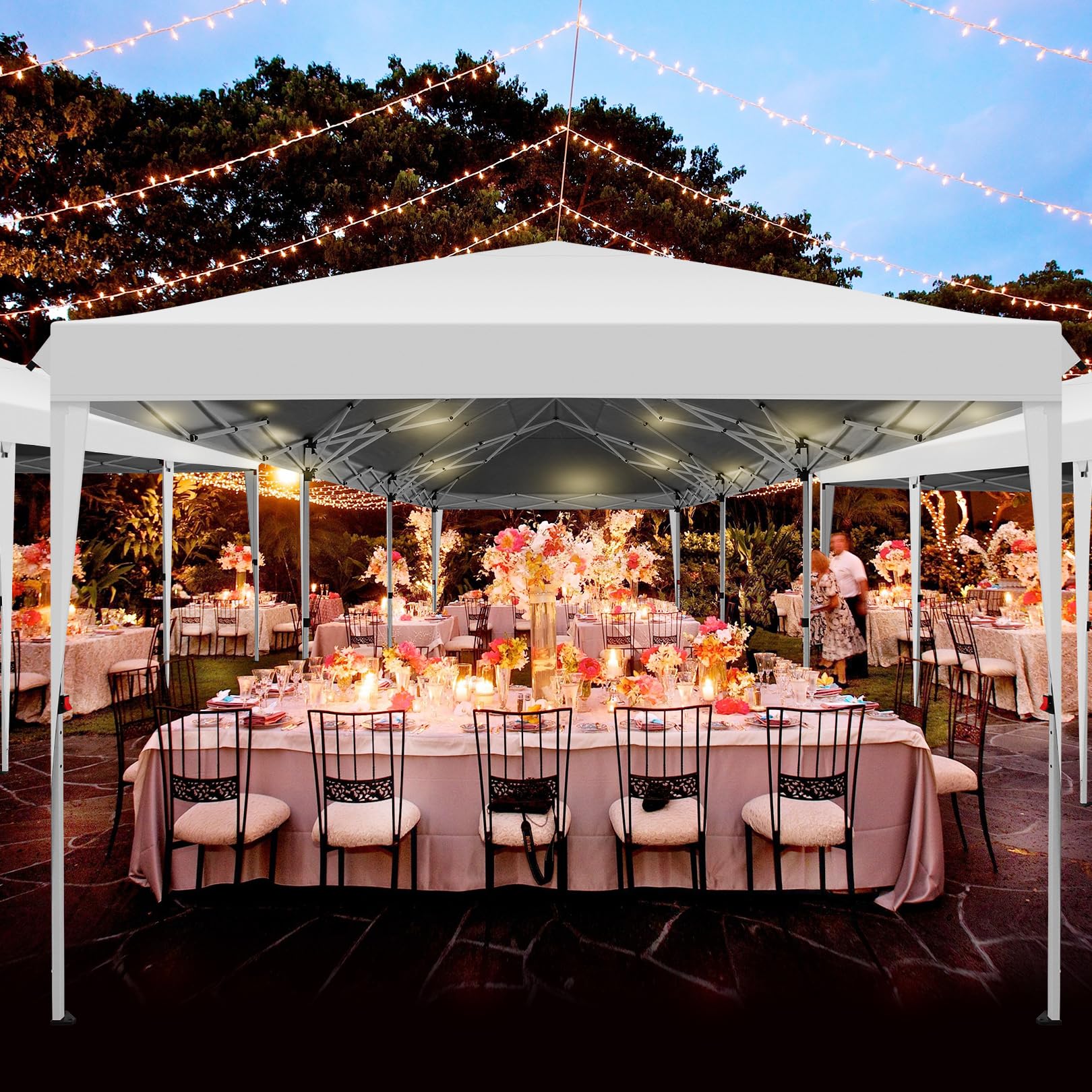 COBIZI 10x30 Pop up Canopy Tent for Parties Protable Canopy Tent with 8 Sidewalls Waterproof Commercial Instant Shelter Tent for Wedding, Courtyard with Carry Bag and 4 Sandbags(10x30FT, Whit - WoodArtSupply