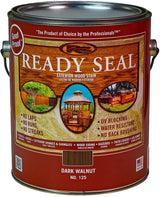 Ready Seal Stain & Sealer for Wood, Outdoor Deck and Fence - All-in-One Exterior Wood Stain and Waterproofing Sealant – Easy to Apply, No Back Brushing Needed, UV Protection - 1 Gallon, Dark Walnut Norkan, Inc.