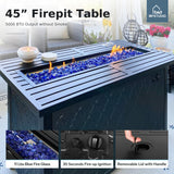 MFSTUDIO 6 Pieces Outdoor Patio Furniture Set with Fire Pit Table, Metal Outdoor Sectional Sofa Conversation Set for Backyard,Garden MFSTUDIO