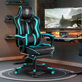 Vonesse Gaming Chair for Adults Gaming Chairs with Footrest Reclining Computer Gaming Chair for Heavy People Gamer Chair Big and Tall Ergonomic Game Chair Racing Chair with Lumbar Pillow(Teal/Cyan) Vonesse