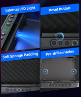 PINEWORLD Gun Safe, Biometric Gun Safes For Handgun, Pistol Safe With Fingerprint or Keypad, 4-Quick Access Unlock Gun Case for Firearm, Gun Lock Box For Nightstand Beside with APP Normal Size PINEWORLD