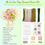 Pipe Cleaners Craft - Pipe Cleaners Flowers, Pipe Cleaner Flower Kit, DIY Pipe Cleaners Flower Bouquet Craft Supply Kit for Art Project Activity, Birthday Mother’s Day Anniversaries Graduations Gifts ERNTRNL