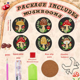 EWJRNSF 6 PCS Small Diamond Art Coasters Kits, Diamond Painting, Fall Diamond Art Kits for Adults Beginners, Arts and Crafts Item Sets with Holder for Drinks Mushroom EWJRNSF