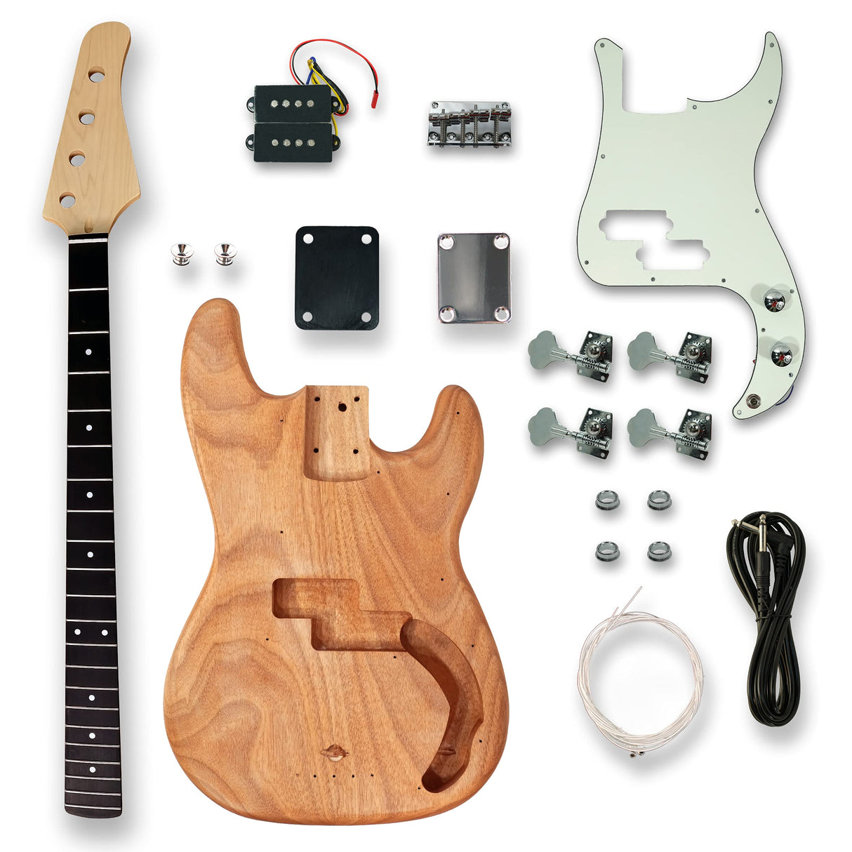 BexGears DIY Electric Guitar Kits For bass Guitar,Okoume Body maple neck & composite ebony fingerboard BexGears