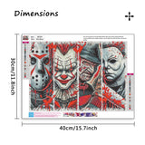 MBNTJHT Halloween Diamond Painting Kits for Adults Beginners,5D Full Round Drill Horror Movie Diamond Art Kits for Adults,DIY Gem Art Painting and Crafts for Holiday Gifts 12x16 Inch. MBNTJHT