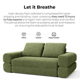 LIKIMIO Convertible Sleeper Sofa Bed Floor Sofa 3-in-1 No Assembly, Foldable Mattress with Corduroy Upholstery Green, Lounge Loveseat Couch for Living Room Studio Guest Room LIKIMIO