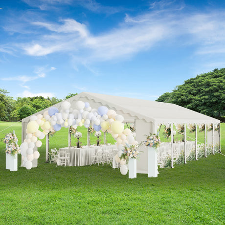 PHI VILLA 40'x20' Outdoor Heavy Duty Party Tent Large Commercial Canopy Wedding Event Shelter with Removable Sidewalls & 7 Storage Bags for Patio Outdoor Garden Events, White PHI VILLA