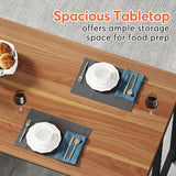 Tribesigns Kitchen Island, Kitchen Shelf Kitchen Bar Table with 5 Open Storage Shelves and Large Worktop, Industrial Butcher Block Island (Stools Not Included) Tribesigns