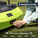 GreenSweep V2 - Artificial Grass Electric Sweeper Rake Vacuum 45L Collection Bag,5 Adjustable Heights, Foldable Handle RGS Living