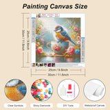 FHBUBPUP 5D Bird Diamond Painting Kits for Adults, Flowers Diamond Art Kits for Beginners, DIY Full Drill Round Diamond Dot Gem Art, Craft Gift Suitable for Home Wall Decoration 12×12Inch FHBUBPUP