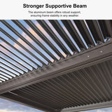 PURPLE LEAF Louvered Pergola 10' × 12' Outdoor Hardtop Gazebo Sun Shade with Adjustable Canopy Patio Aluminum Retractable Roof for Outside Deck Backyard Pavilion PURPLE LEAF