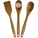 TB Home 3 Piece Acacia Wood Kitchen Utensils Set, Wooden Cooking Utensils Set TB Home