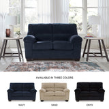 Signature Design by Ashley SimpleJoy Contemporary Loveseat for Living Room, Blue Signature Design by Ashley