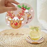 8 Pcs Diamond Art Coasters for Adults,5D DIY Diamond Painting Coasters Kit with Holder,Easy Christmas Diamond Painting for Beginners,Holiday Decor. Amzdiyfun