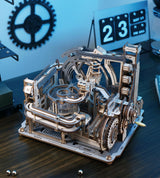 ROBOTIME Motorised Wooden Puzzles for Adults - 3D Puzzles for Adults LGC01 Marble Spaceport - Wooden Marble Run Model to Build - Space/STEM/Engineering Gift ROBOTIME