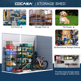 CDCASA 4x8 FT Resin Lean to Shed, Waterproof Outdoor Storage Shed with Floor and Adjustable Openable Windows,Outside Plastic Tool Shed for Backyard Garden Patio Lawn CDCASA