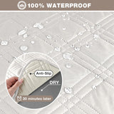 TAOCOCO Loveseat Recliner Cover with Console, Non-Slip Split Reclining Pet Cover for Dual Loveseat Recliner, Furniture Protector with Elastic Straps (2 Seater, Off White) TAOCOCO