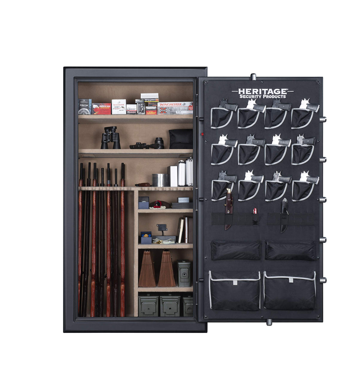 Heritage Security Products 64-Gun Fireproof and Waterproof Safe with Electronic Lock, Black (64EBH) Heritage Security Products