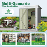 Flamaker Storage Shed Waterproof Metal Garden Shed with Lockable Door Utility Tool Shed Outdoor Storage for Backyard, Patio and Lawn (5 x 3 FT, Grey) Flamaker