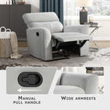 Lexicon Recliner Chair Living Room Reclining Sofa Chair, Home Theater Seating, Wall Hugger Recliner, Manual Recliner Sofa Chair for Living Room/Office/Apartment, Gray Lexicon