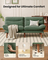 Amada 66" Convertible Futon Sofa Bed, Corduroy Folding Futon Set with Adjustable Backrest &Armrests, Recliner Lounge for Living Room, Apartment or Office, Solid Wood Frame, Loveseat Sofa - Green AMADA HOMEFURNISHING