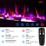 Dreamflame Electric Fireplace 74 inch, Recessed Wall Mounted Fireplace Heater, Logs & Crystal, Multicolor Flame Combinations, Overheating Protection, Black (74") Dreamflame