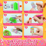 Remuuly 30 Pcs Diamond Painting Magnets Summer Diamond Art Magnet Kits for Adults Spring Flower Animal Cupcake 5D Rhinestones Refrigerator Magnetic Stickers for Fridge DIY Crafts Gifts(Ice Cream) Remuuly