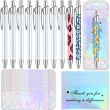 Yexiya 30 Pcs Sublimation Pen Kit Sublimation Pen Blank with Resealable Pouch Bag and Holographic Thank You Card Sublimation Ballpoint Pen School Supply for Christmas Office School Stationery Supply Yexiya