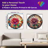 OFRKE 2-Piece Diamond Painting Kits for Adults，5D DIY Full Drill Round Art Gems Rose Flower Art Perfect for Home Wall Deco Diamond 12"x12" OFRKE