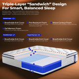 BCNUW King Size Mattress 12 Inch,Medium Firm Queen Hybrid Mattress in a Box,with Multi-Layer Construction&Zoned Support System, Extra Lumbar Support, Motion Isolation for Pressure Relief BCNUW